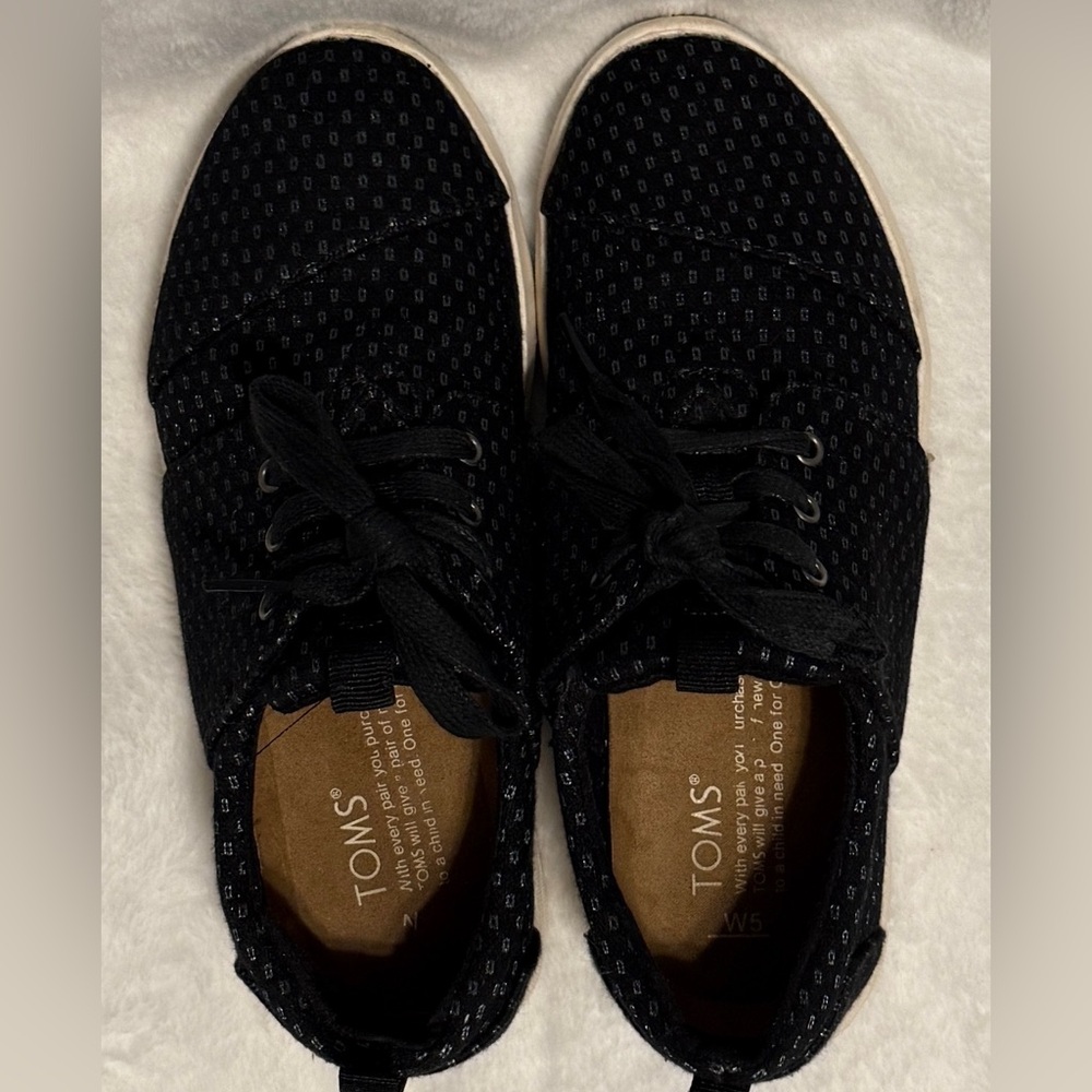 TOMS Black Textured Sneakers